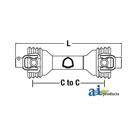 A & I Products Driveline, 1 3/8" 6 Spline x 1" RB w/KW 56" x6" x6" A-CS24414